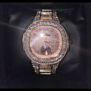Rose Gold Lab Simulated Diamond Watch